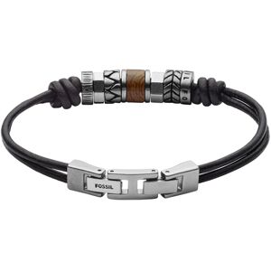 Fossil Men's Leather and Beaded Bracelet Color: Black (Model: JF84196040) Fossil Men's Leather and Beaded Bracelet Color: Black (Model: JF84196040)