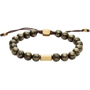 Fossil Men's Galaxy Beads Gray Pyrite Beaded Bracelet Fossil Men's Galaxy Beads Gray Pyrite Beaded Bracelet