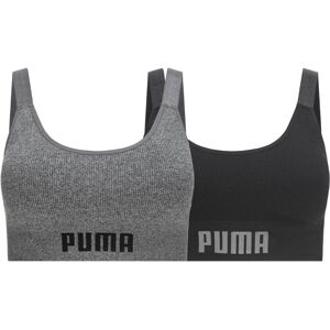 Puma Women's 2 Pack Seamless Sports Bra Black/Heather Grey Scoop X-Large Puma Women's 2 Pack Seamless Sports Bra Black/Heather Grey Scoop X-Large