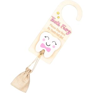 Unbranded (Pink) Tooth Fairy Hanger,Lost Teeth Pickup Box with Money Slot - Wooden Encoura Unbranded (Pink) Tooth Fairy Hanger,Lost Teeth Pickup Box with Money Slot - Wooden Encoura