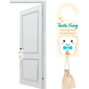Unbranded (Blue) Tooth Fairy Hanger,Lost Teeth Pickup Box with Money Slot - Wooden Encoura Unbranded (Blue) Tooth Fairy Hanger,Lost Teeth Pickup Box with Money Slot - Wooden Encoura