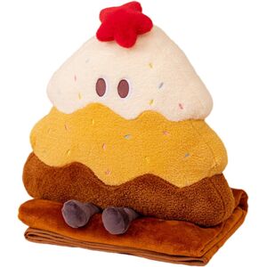 Unbranded (Brown) Cotton Doll Toys,Soft Cake Shape Sofa Couch Cushion Toy with Blanket - C Unbranded (Brown) Cotton Doll Toys,Soft Cake Shape Sofa Couch Cushion Toy with Blanket - C