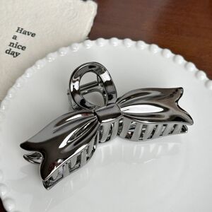 Unbranded (Bow Clip) Premium Large Hair Clip In Silver Resin For Effortlessly Ponytail Sty Unbranded (Bow Clip) Premium Large Hair Clip In Silver Resin For Effortlessly Ponytail Sty