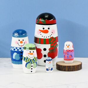 Unbranded Wooden Matryoshka Snowman Doll Set Cartoon Home Decoration Toy Gifts Christmas Unbranded Wooden Matryoshka Snowman Doll Set Cartoon Home Decoration Toy Gifts Christmas