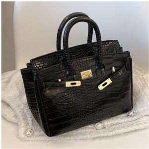 Unbranded (Black) Pattern Crocodile Fashionforward Tote Bag For Women Elegant And Soft Han Unbranded (Black) Pattern Crocodile Fashionforward Tote Bag For Women Elegant And Soft Han