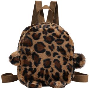 Unbranded (Coffee) Plush Cozy Fashionable Leopard Design Kids Backpack Perfect Wear For Ev Unbranded (Coffee) Plush Cozy Fashionable Leopard Design Kids Backpack Perfect Wear For Ev
