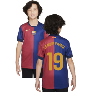 Nike (MB) 2024-2025 Barcelona Home Shirt (Sponsorless) - Kids (Lamine Yamal 19) Nike (MB) 2024-2025 Barcelona Home Shirt (Sponsorless) - Kids (Lamine Yamal 19)