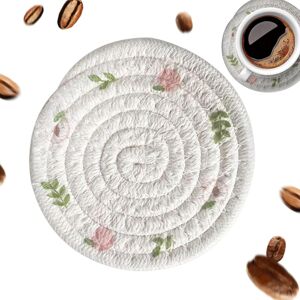 Unbranded (Coaster Peach 11cm) Cotton Rope Placemat Spring Flowers Farmhouse Rustic Wove Unbranded (Coaster Peach 11cm) Cotton Rope Placemat Spring Flowers Farmhouse Rustic Wove