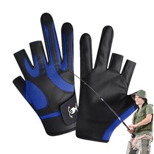 Unbranded (black blue) Fishing Gloves For Men And Women - Three Finger Waterproof Sunscree Unbranded (black blue) Fishing Gloves For Men And Women - Three Finger Waterproof Sunscree