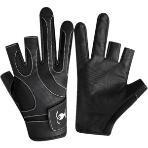 Unbranded (Black and white) Fishing Gloves For Men And Women - Three Finger Waterproof Sun Unbranded (Black and white) Fishing Gloves For Men And Women - Three Finger Waterproof Sun