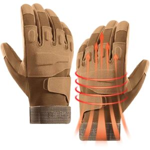 Unbranded (L, Brown) Full Finger Winter Cycling Gloves - Winter Running Riding Horse Warm Unbranded (L, Brown) Full Finger Winter Cycling Gloves - Winter Running Riding Horse Warm