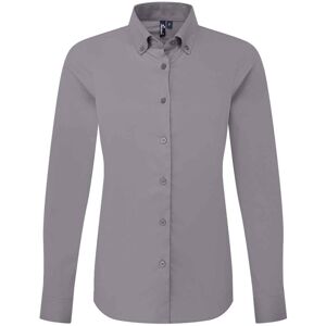 (XL, Steel) Premier Womens/Ladies Supreme Oxford Long-Sleeved Formal Shirt (XL, Steel) Premier Womens/Ladies Supreme Oxford Long-Sleeved Formal Shirt