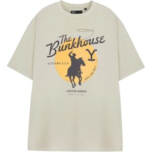 (L, Beige) Yellowstone Mens The Bunkhouse Short-Sleeved T-Shirt (L, Beige) Yellowstone Mens The Bunkhouse Short-Sleeved T-Shirt