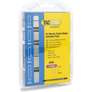 Tacwise 0204 Selection Pack of Type 91 / 15 -30 mm Galvanised Narrow Crown Staples, Pack Tacwise 0204 Selection Pack of Type 91 / 15 -30 mm Galvanised Narrow Crown Staples, Pack