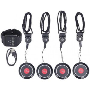 Unbranded Wireless Restaurant Service Calling System 1 Watch and 4 Button Pagers Waterproo Unbranded Wireless Restaurant Service Calling System 1 Watch and 4 Button Pagers Waterproo