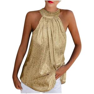 Unbranded (2XL, Gold) New Women's Sequined Halter Top Unbranded (2XL, Gold) New Women's Sequined Halter Top