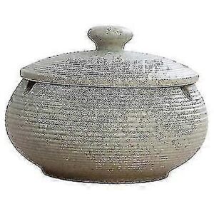 Unbranded (grey) Ceramic Ashtray With Windproof Lid For Indoor Outdoor Unbranded (grey) Ceramic Ashtray With Windproof Lid For Indoor Outdoor