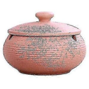 Unbranded (pink) Ceramic Ashtray With Windproof Lid For Indoor Outdoor Unbranded (pink) Ceramic Ashtray With Windproof Lid For Indoor Outdoor