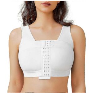 Unbranded (3X-Large, White) Front Closure Compression Wireless Everyday Bra for Women Post Unbranded (3X-Large, White) Front Closure Compression Wireless Everyday Bra for Women Post