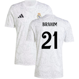 adidas (S) 2024-2025 Real Madrid Pre-Match Shirt (White) (Brahim 21) adidas (S) 2024-2025 Real Madrid Pre-Match Shirt (White) (Brahim 21)