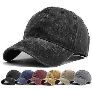 Unbranded (Black) Men Women Washed Distressed Vintage Adjustable Cap Unbranded (Black) Men Women Washed Distressed Vintage Adjustable Cap