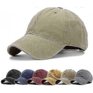 Unbranded (Khaki) Men Women Washed Distressed Vintage Adjustable Cap Unbranded (Khaki) Men Women Washed Distressed Vintage Adjustable Cap