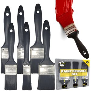 SOL 6pk Paint Brushes Set - 1", 1.5", 2" Paint Brushes Decorating Set - Ideal fo SOL 6pk Paint Brushes Set - 1", 1.5", 2" Paint Brushes Decorating Set - Ideal fo