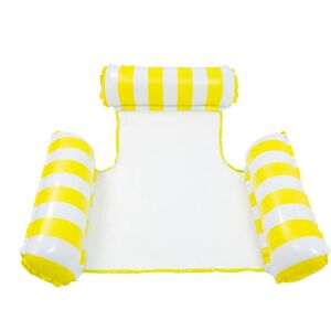 PlayMc (Yellow with White) Water hammock recliner inflatable floating Swimming Mattress PlayMc (Yellow with White) Water hammock recliner inflatable floating Swimming Mattress