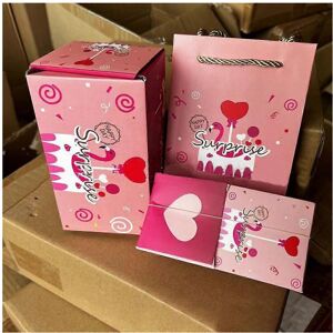 Unbranded (20 bounce boxes with gift box, pink happybirthday) Surprise Gift Box - Creating Unbranded (20 bounce boxes with gift box, pink happybirthday) Surprise Gift Box - Creating