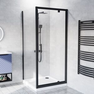 Nes Home Black 900 x 800mm Pivot Door Shower Enclosure & Side Panel Nes Home Black 900 x 800mm Pivot Door Shower Enclosure & Side Panel