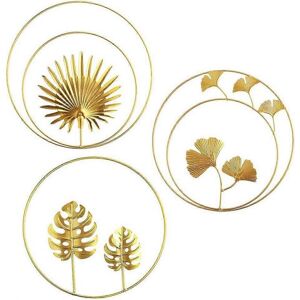 Unbranded (Gold)3Pcs Round Ginkgo Leaf Wall Decor, Metal Iron Leaf Wall Sculptures, Decora Unbranded (Gold)3Pcs Round Ginkgo Leaf Wall Decor, Metal Iron Leaf Wall Sculptures, Decora