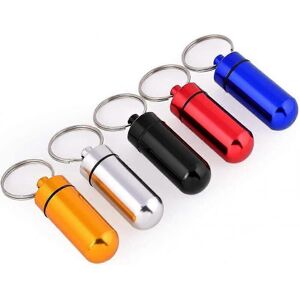 Unbranded 5 pieces pill box, color aluminum alloy pill box, waterproof, outdoor camping da Unbranded 5 pieces pill box, color aluminum alloy pill box, waterproof, outdoor camping da