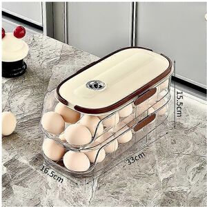 Unbranded (S2-Dual Layer) Egg Holder for Fridge Automatic Rolling Egg Container Fridge Sto Unbranded (S2-Dual Layer) Egg Holder for Fridge Automatic Rolling Egg Container Fridge Sto