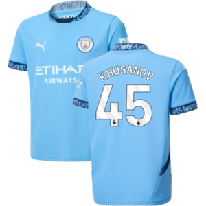 Puma (XLB) 2024-2025 Man City Home Shirt (Kids) (Khusanov 45) Puma (XLB) 2024-2025 Man City Home Shirt (Kids) (Khusanov 45)