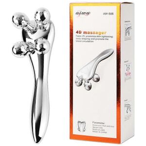 Unbranded (Silver) Face-lifting Instrument 4D Manual Roller Face Lifting Shape V-shaped Fa Unbranded (Silver) Face-lifting Instrument 4D Manual Roller Face Lifting Shape V-shaped Fa