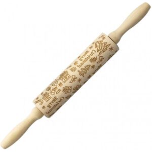 Unbranded (Jm2026) Lovely Christmas Symbols Wooden Rolling Pin Household Non Stick Dough R Unbranded (Jm2026) Lovely Christmas Symbols Wooden Rolling Pin Household Non Stick Dough R