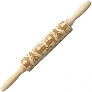 Unbranded (Jm2022) Lovely Christmas Symbols Wooden Rolling Pin Household Non Stick Dough R Unbranded (Jm2022) Lovely Christmas Symbols Wooden Rolling Pin Household Non Stick Dough R