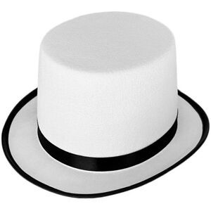 Unbranded (White with blackAD) Solid Color Derby Hat Carnivals Magician Hat Gentleman Hat Unbranded (White with blackAD) Solid Color Derby Hat Carnivals Magician Hat Gentleman Hat