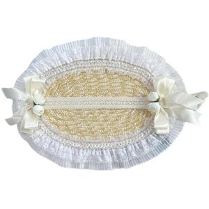 Unbranded (White) Fashionable Lolitas Straw Hat Romantics Lolitas Sun Hat Handwoven Straw Unbranded (White) Fashionable Lolitas Straw Hat Romantics Lolitas Sun Hat Handwoven Straw