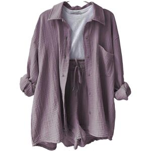 Unbranded (S, Light Purple) Elastic High Waisted Shorts Set Two-piece Set Of Drawstring Sh Unbranded (S, Light Purple) Elastic High Waisted Shorts Set Two-piece Set Of Drawstring Sh