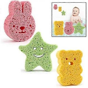 Unbranded 3Pcs Cute Star-Shaped Bath Sponge Bear Rabbit Colourful for Baby Unbranded 3Pcs Cute Star-Shaped Bath Sponge Bear Rabbit Colourful for Baby