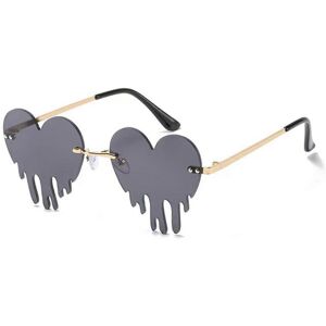 Unbranded (Gray) Heart Shape Dripping Sunglasses For Women And Teens Fashionable Rimless P Unbranded (Gray) Heart Shape Dripping Sunglasses For Women And Teens Fashionable Rimless P