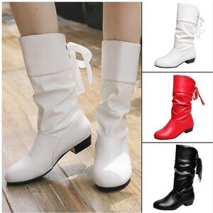 Unbranded (37, White) Solid-Color Mid Heel Boots with Low Heel Breathable Ladies Girls Sof Unbranded (37, White) Solid-Color Mid Heel Boots with Low Heel Breathable Ladies Girls Sof