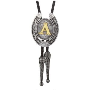 Unbranded (Style A) Faux Leather Rope Bolo Tie Necktie Adjustable Necklace with Metal Init Unbranded (Style A) Faux Leather Rope Bolo Tie Necktie Adjustable Necklace with Metal Init