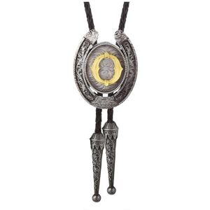 Unbranded (Style O) Faux Leather Rope Bolo Tie Necktie Adjustable Necklace with Metal Init Unbranded (Style O) Faux Leather Rope Bolo Tie Necktie Adjustable Necklace with Metal Init