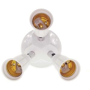Unbranded E27 Light Bulb Socket Adapter Splitter to 3 Heads Adjustable Angles for Wide Cov Unbranded E27 Light Bulb Socket Adapter Splitter to 3 Heads Adjustable Angles for Wide Cov