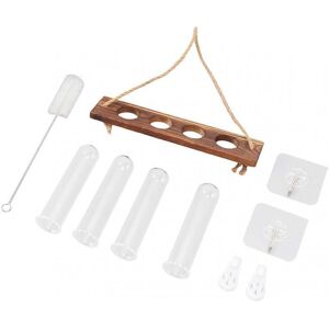 Unbranded 1 Tier 4 Holes Plant Propagation Station Wall Hanging Plant Terrarium with Woode Unbranded 1 Tier 4 Holes Plant Propagation Station Wall Hanging Plant Terrarium with Woode