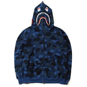 Unbranded (Blue, M) Popular Ape Bape Mens Shark Jaw Camo Full Zipper Hoodie Jacket Coat Sw Unbranded (Blue, M) Popular Ape Bape Mens Shark Jaw Camo Full Zipper Hoodie Jacket Coat Sw