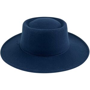 Unbranded (Navy Blue) Hat Britishstyle Formal Wide Brim Flat Top Solid Winter Color French Unbranded (Navy Blue) Hat Britishstyle Formal Wide Brim Flat Top Solid Winter Color French