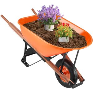 VEVOR Wheelbarrow, 6 Cu. Ft 330 lbs Capacity, One Garden Dump Barrow with Metal VEVOR Wheelbarrow, 6 Cu. Ft 330 lbs Capacity, One Garden Dump Barrow with Metal